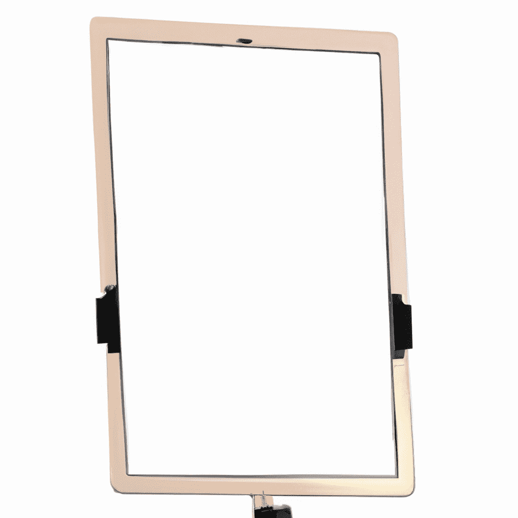 An image showcasing the Glamcor Riki Skinny Smart Vanity Mirror's magnification capabilities