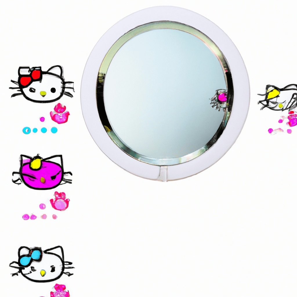 An image showcasing the Impressions Vanity Hello Kitty Wall Mirror's light settings and controls
